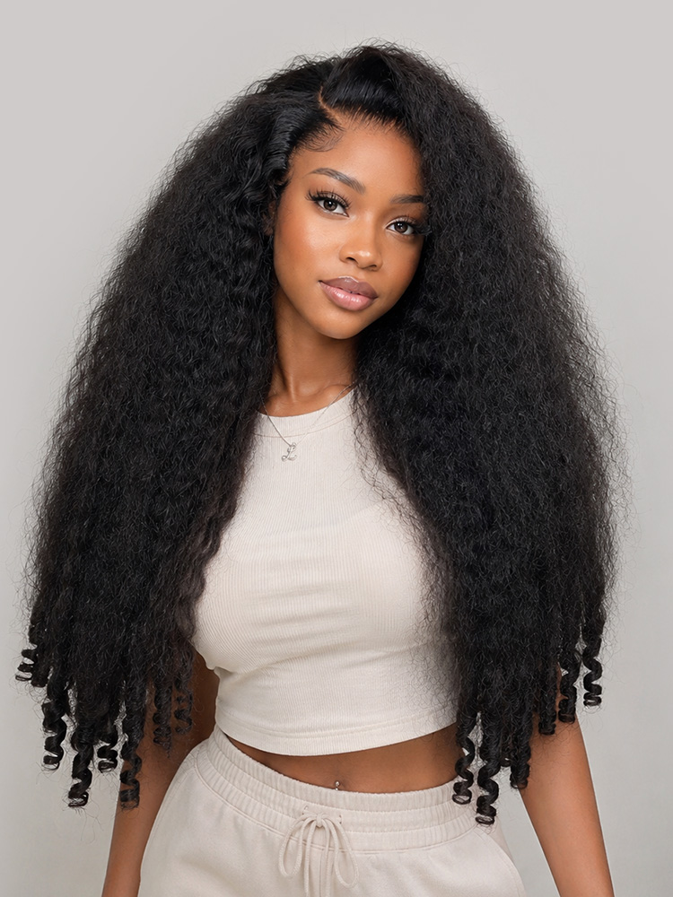 Kinky Straight Curly Lace Wig With Spiral Curls