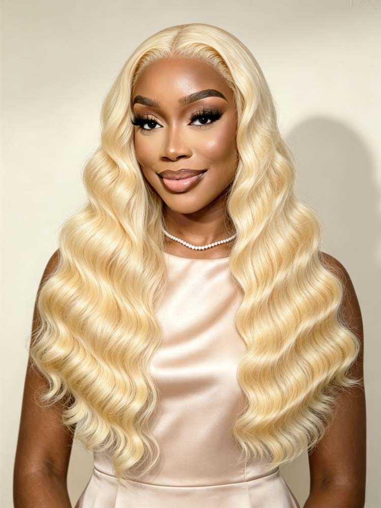 Blonde Body Wave Human Hair Wig double drawn