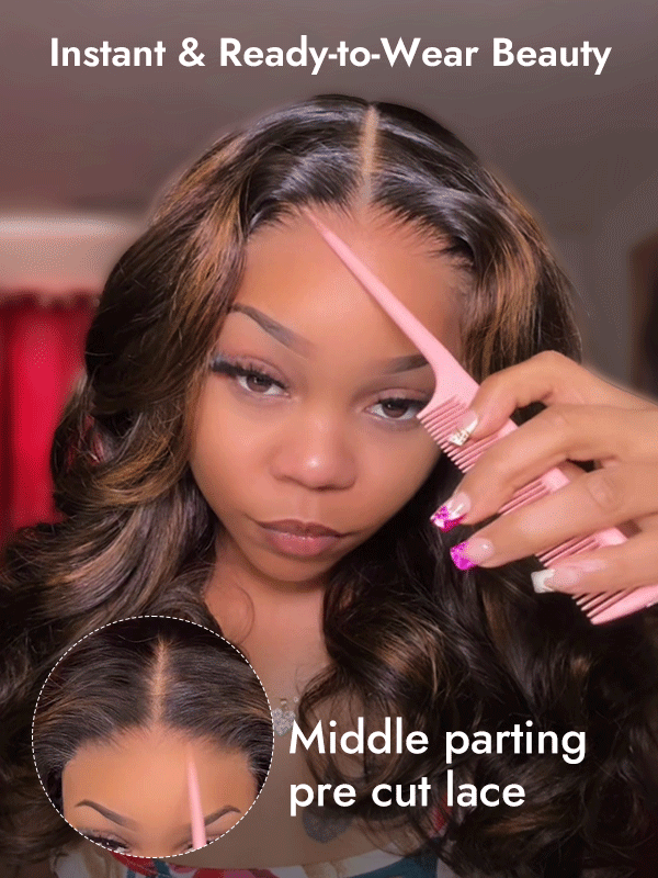Middle Part Highlight 13x4 Lace Wig 