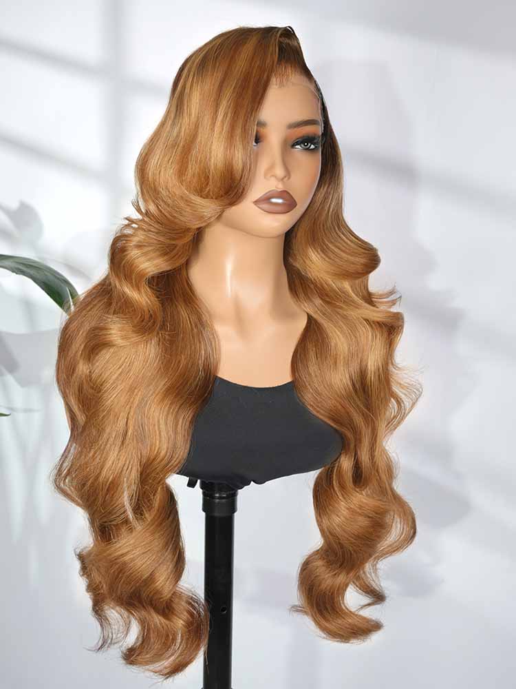 Brown Body Wave Wig With Lagos Hairline