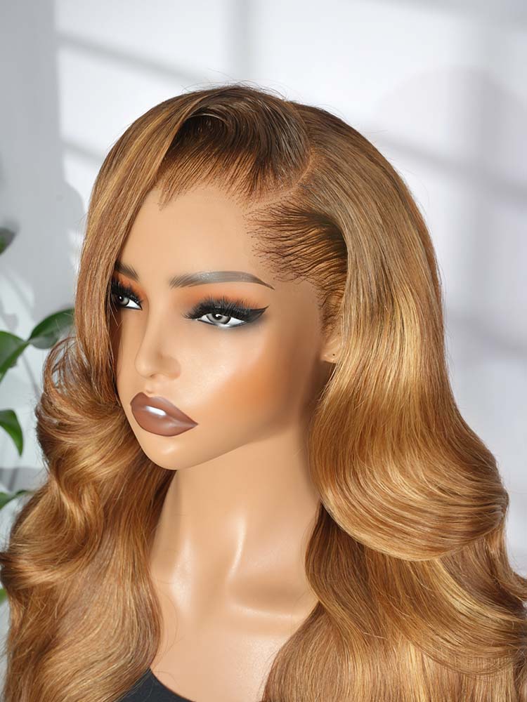 Brown Body Wave Human Hair Wig With Lagos Hairline