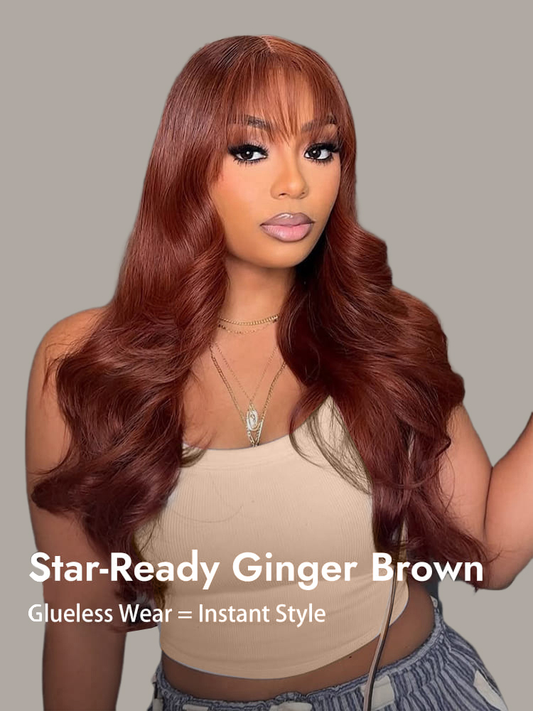 Ginger Brown Body Wave 5x5 Lace Wig