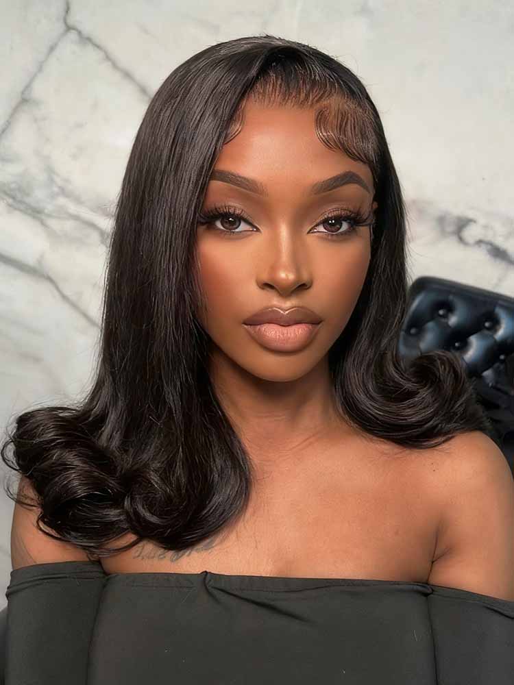13x4  lace bob wigs straight  human hair side part