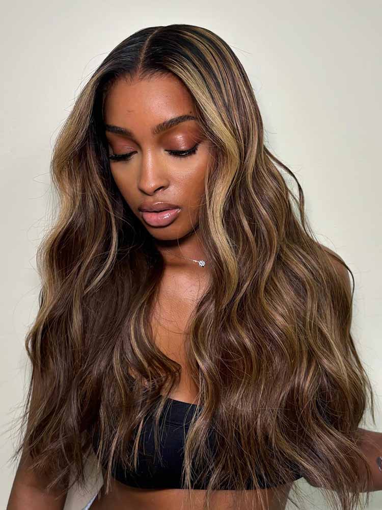 highlight human hair wavy wigs