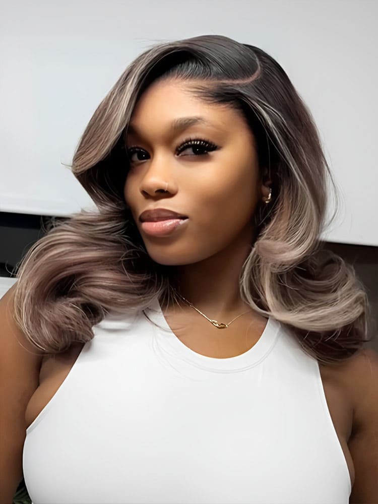 Highlight Brown Human Hair Wig