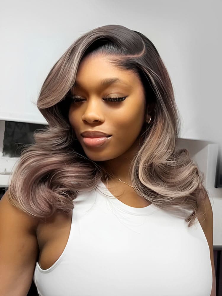  Ombre Highlight Brown Wig