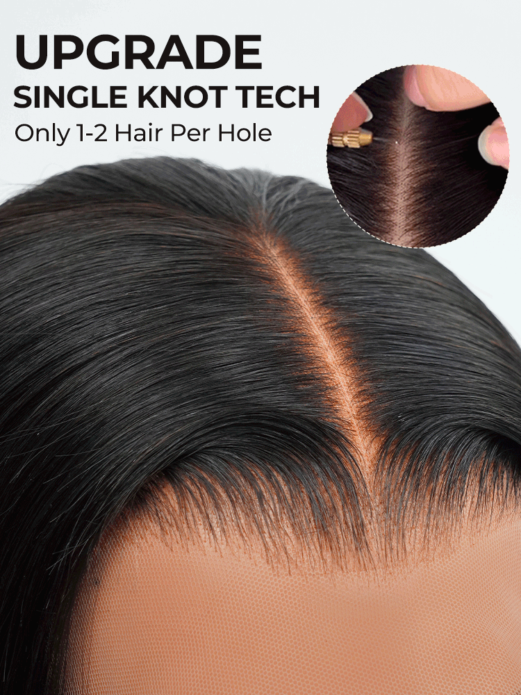 Single Knots Closure Human Hair Wig