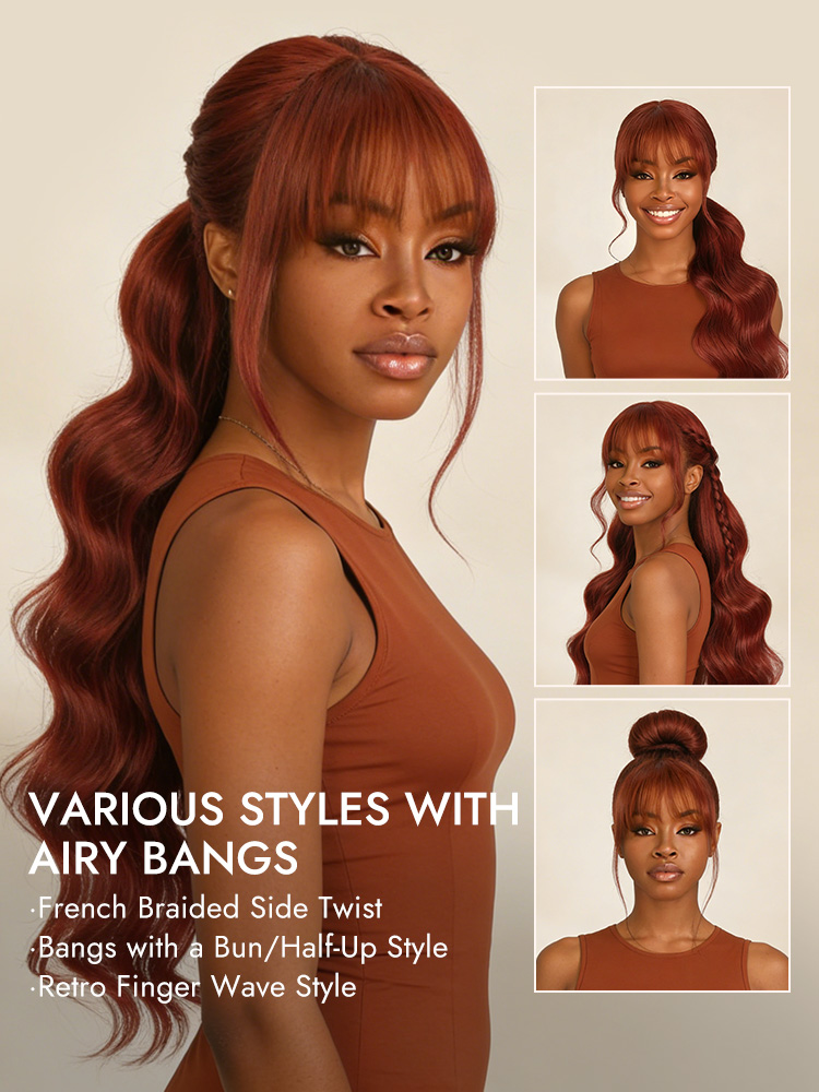 Reddish Brown Body Wave Glueless Wigs