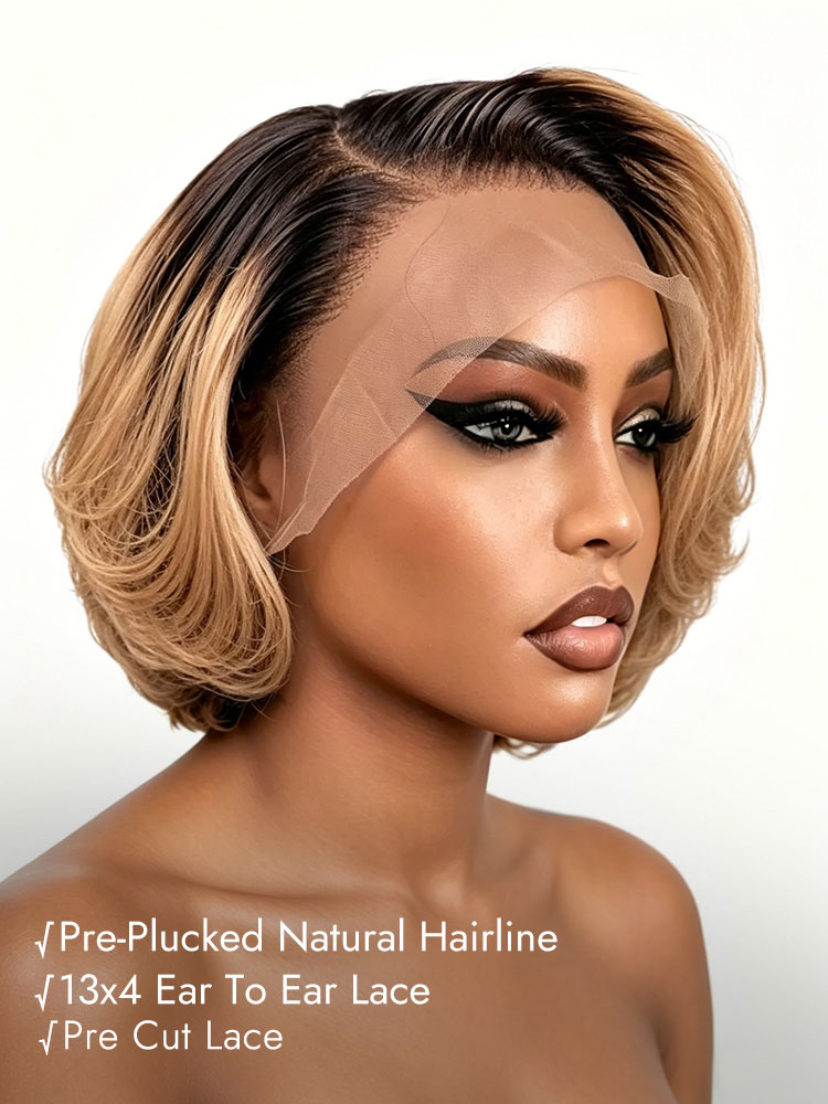 Ombre Blonde 8 Inch Layered Cut  Bob
