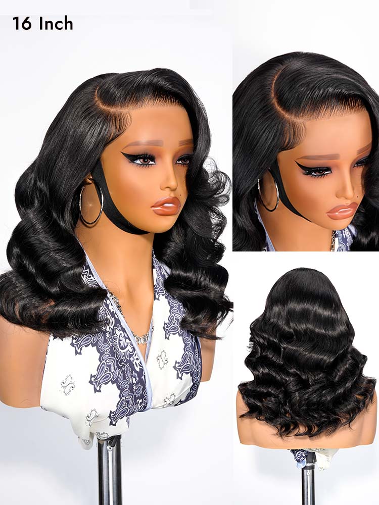Natural Black Curtain wavy Human Hair