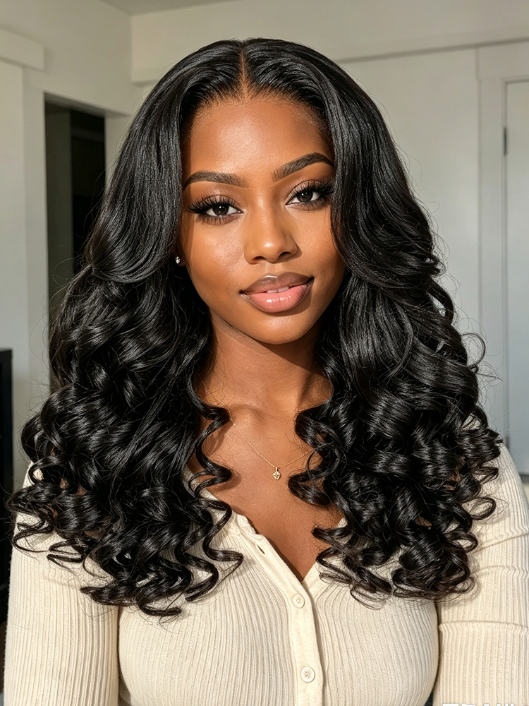 Ocean Wave Human Hair Ready to Go Glueless HD Lace Frontal Glueless Wig