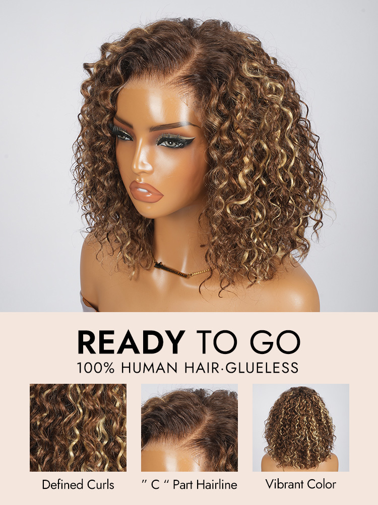 Water Wave Human Hair  Glueless Wig