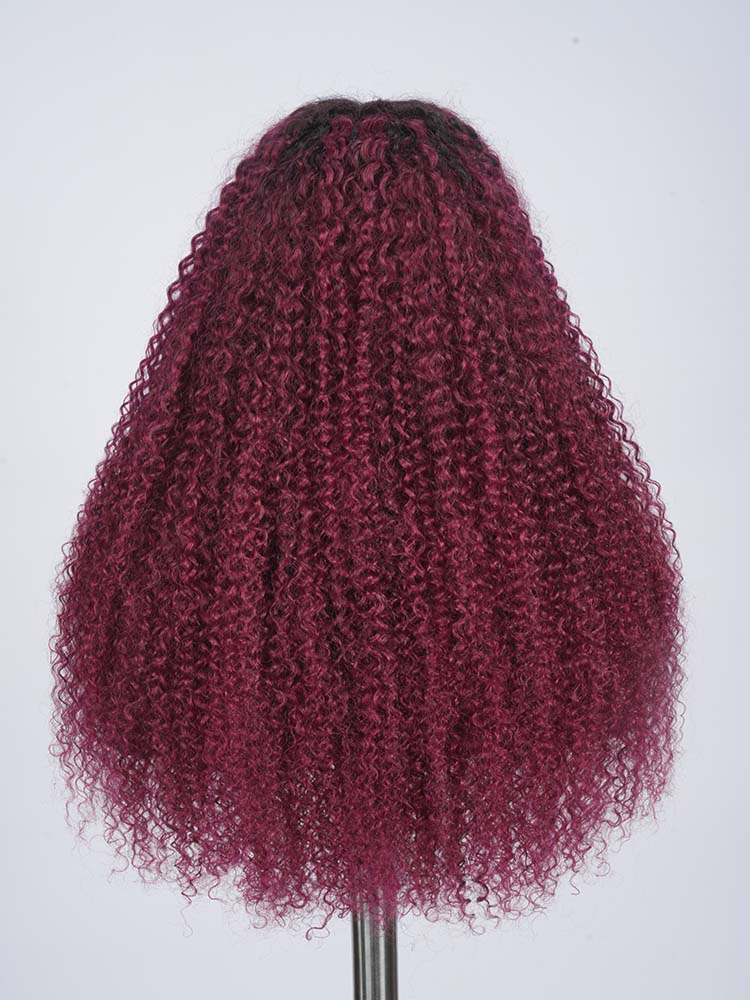 Ready To Go 13X4 Lace Burgundy Curly Wigs