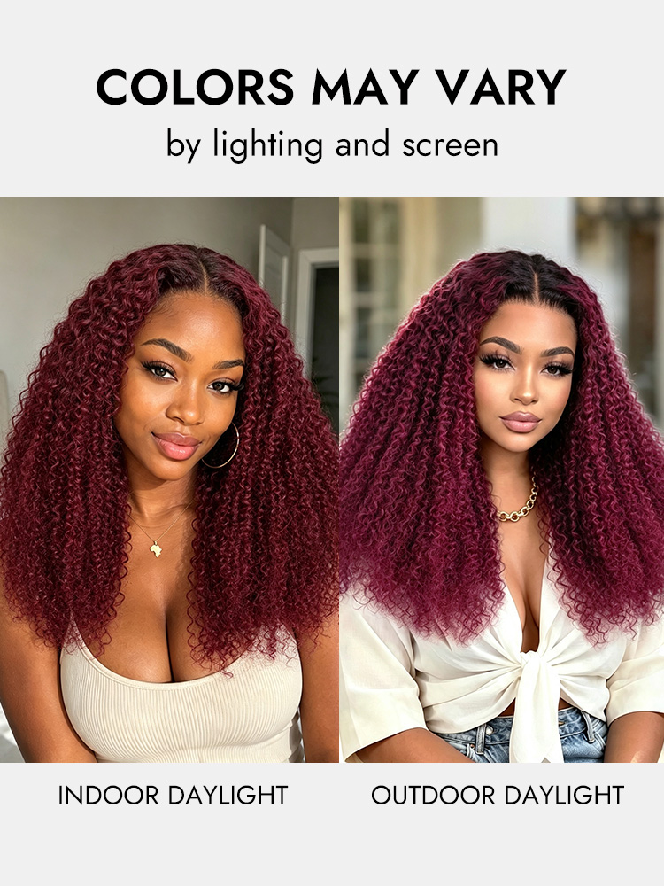 Ready To Go Glueless Burgundy Wigs With Dark Roots