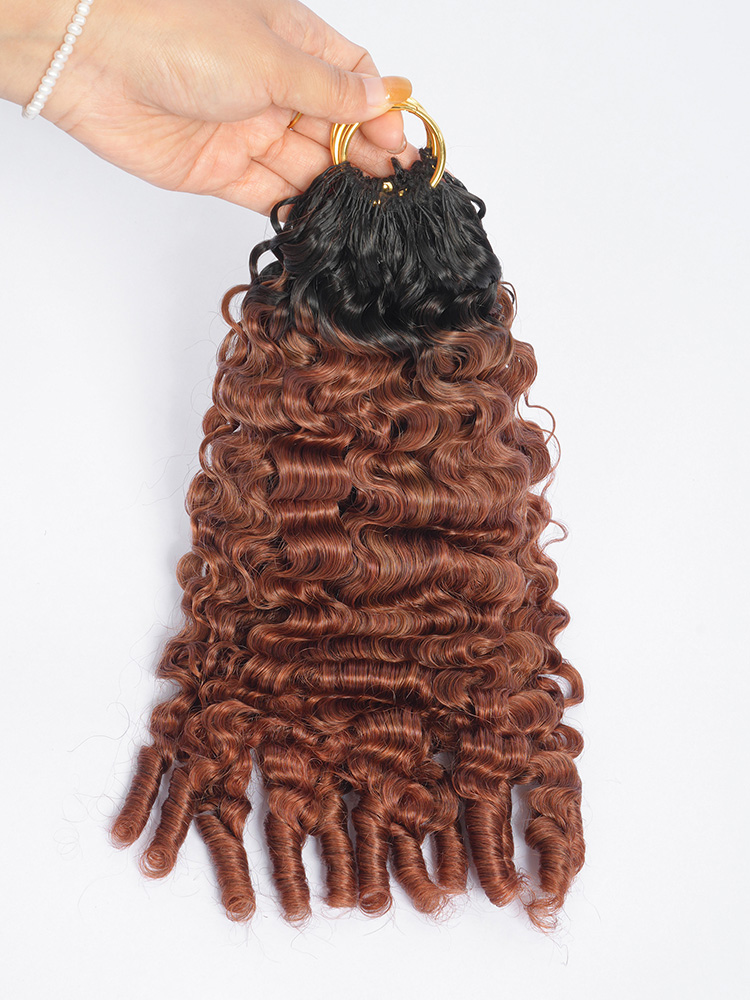 Ombre Brown Crochet Burmese Curly Human Hair 