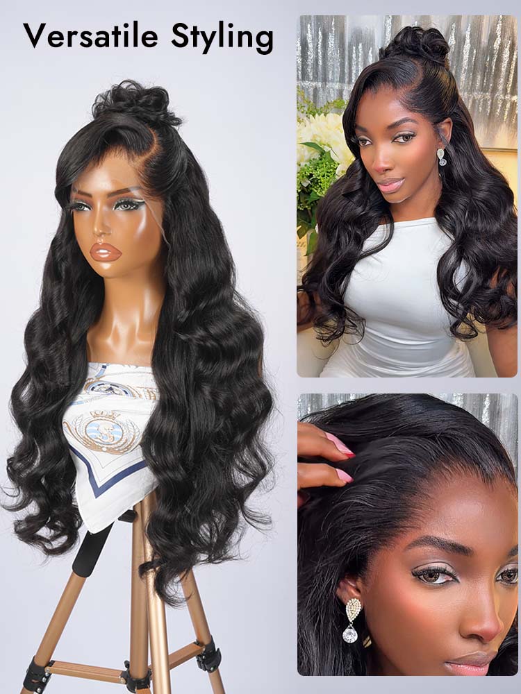 body wave side part wig