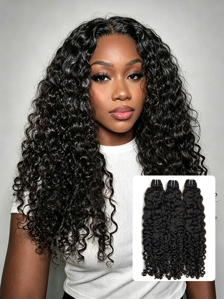 Raw Indian Curly Human Hair 3 Bundles