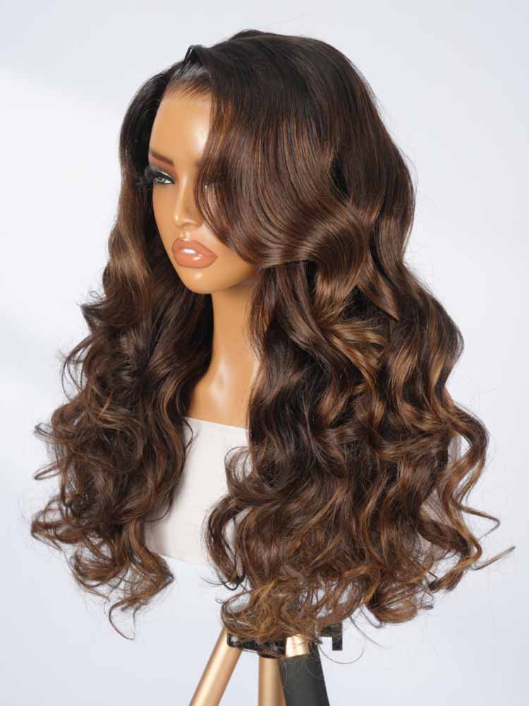 Balayage Brown 5x7 Lace Closure Human Hair Wig