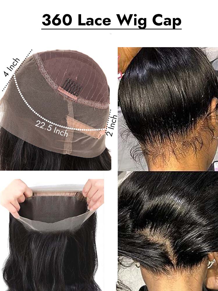 12 inch 360 lace straight human hair wig
