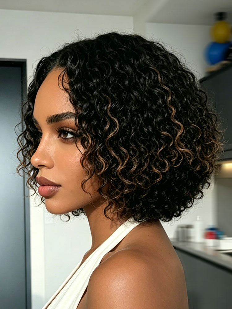 Water Wave Highlight  Human Hair Wig