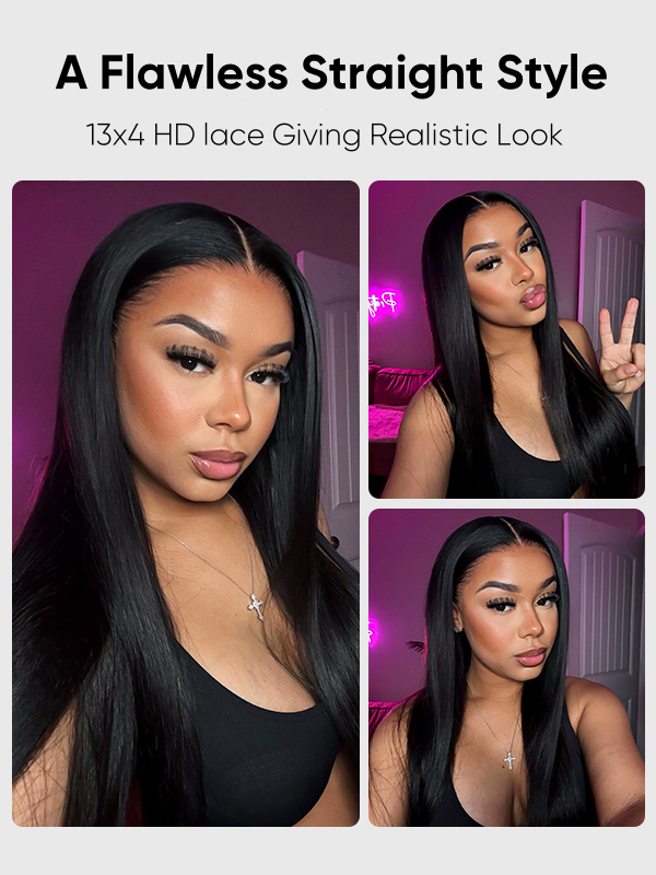 straight human hair wig