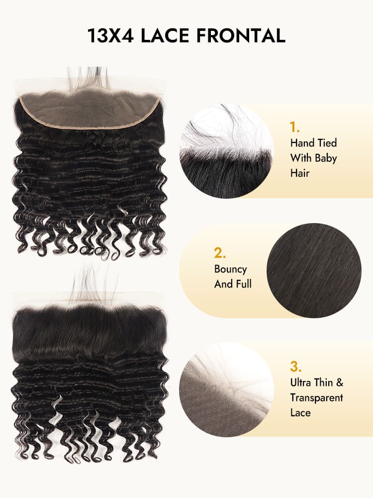 Loose Deep Human Hair 13x4 Lace Frontal