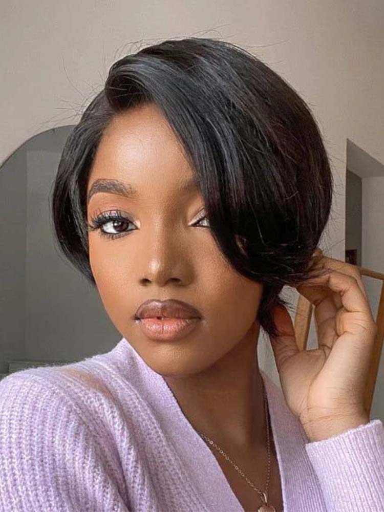 Pixie Cut Straight Human Hair