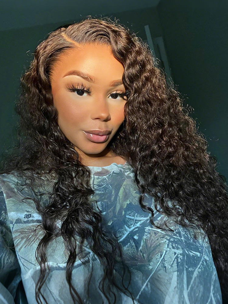 Brown Loose Deep Human Hair Wigs