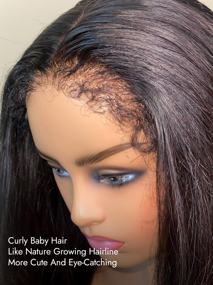 Straight 4C Edge Hairline Wigs