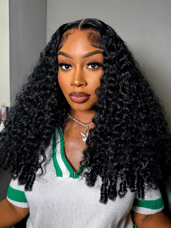 Ready And Go Wig Full Curly HD 7x5 13x4 Glueless Wigs Bouncy Burmese Curls 250% Density