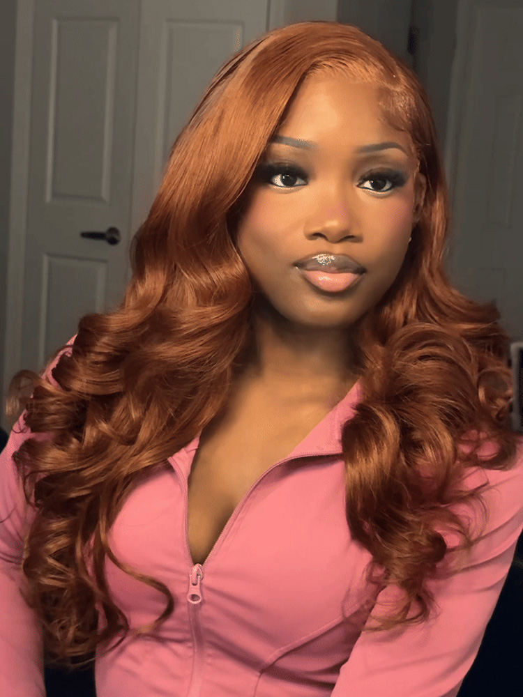  Sun-Kissed Honey Brown Body Wave & Straight Hair 13x4 Lace Frontal Full Density Wig