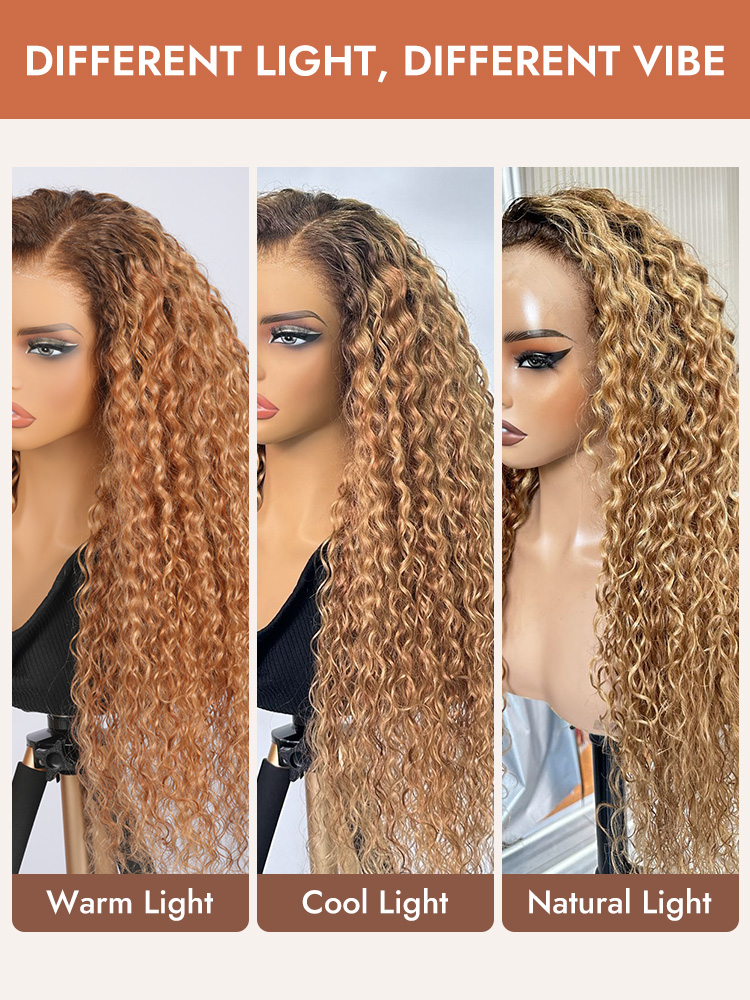 Balayage Highlights Water Wave Lace Wig