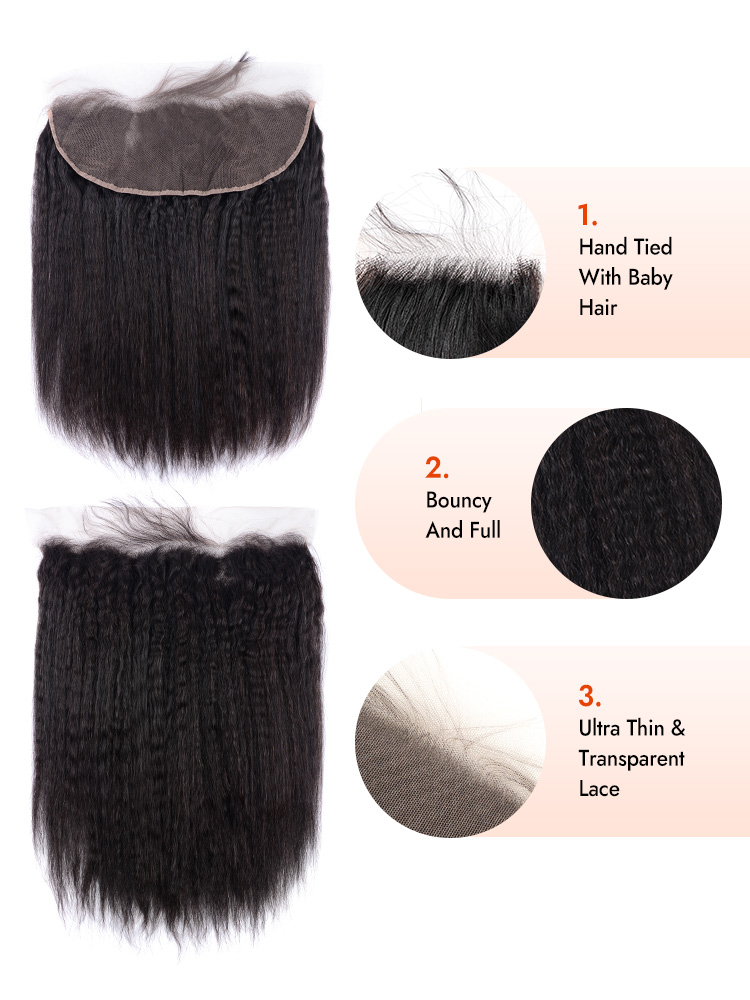 Yaki Straight Hair Lace Frontal