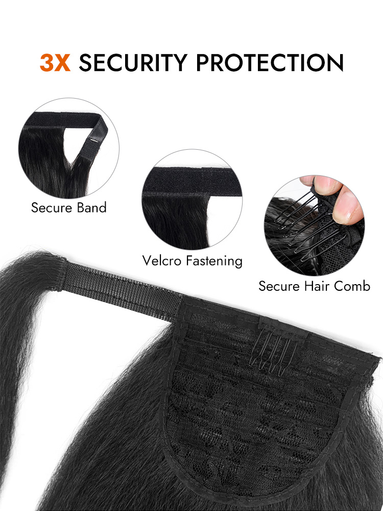  100% Human Hair Kinky Straight Ponytail