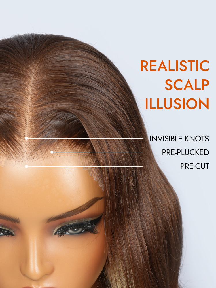 Highlight Blonde Wig With Pre-plucked Hairline
