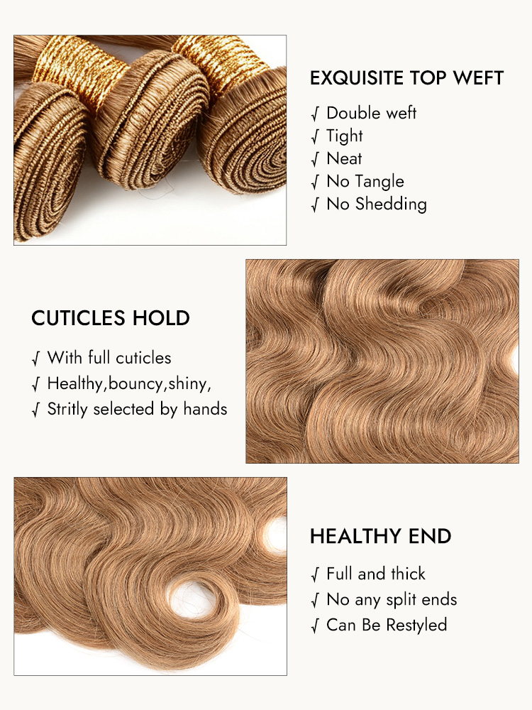 Honey Blonde Brazilian Body Wave Hair