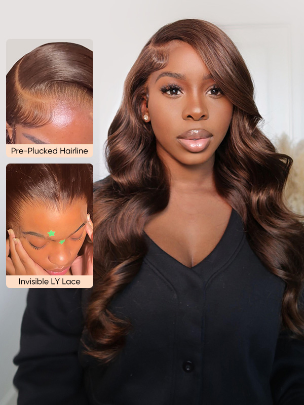 dark brown glueless wigs