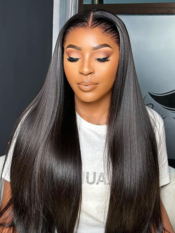 straight human hair wig