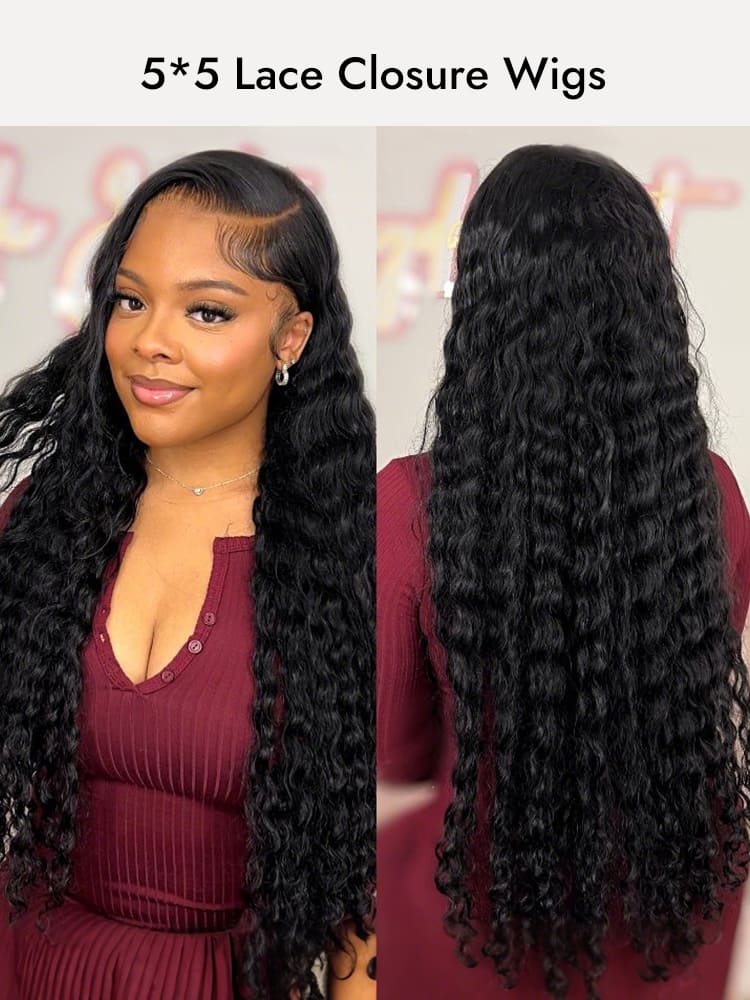 loose deep human hair wig