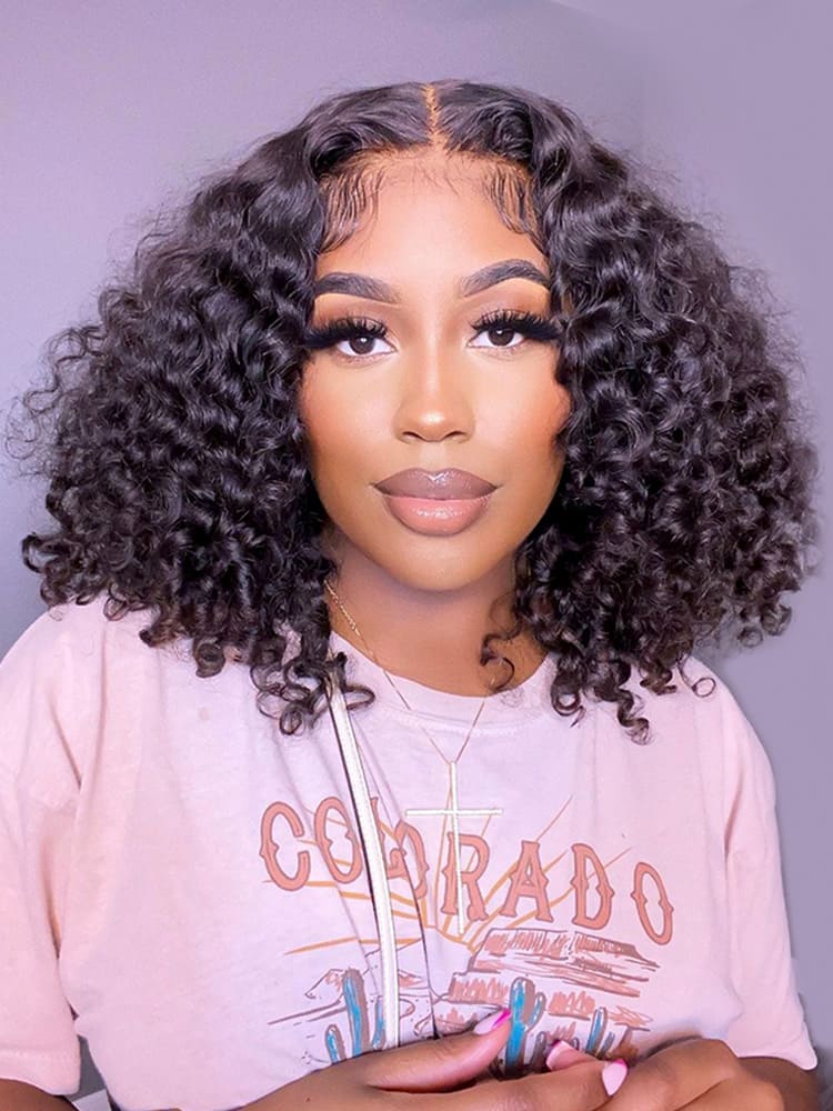 8 Inch Deep Wave Bob Wig