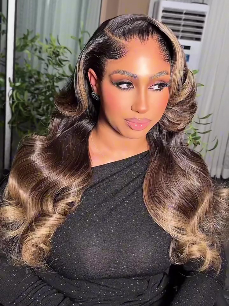 brown highlight wig