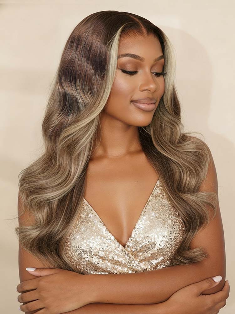 highlight brown 13x4 lace frontal wig