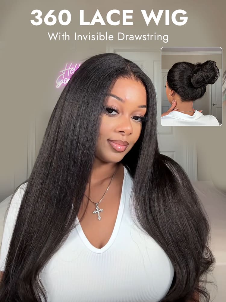 360 Lace Wig With Invisible Drawstring