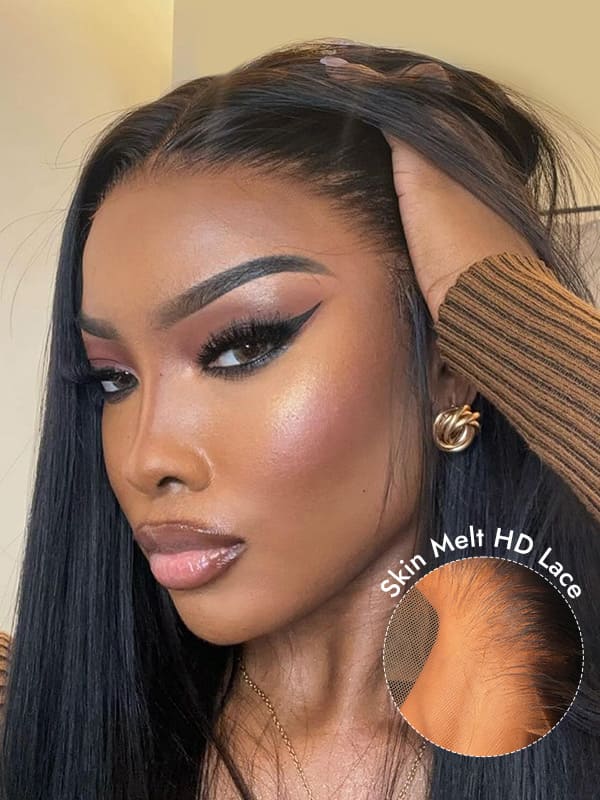 Straight Melted Skin HD Lace Front Wigs