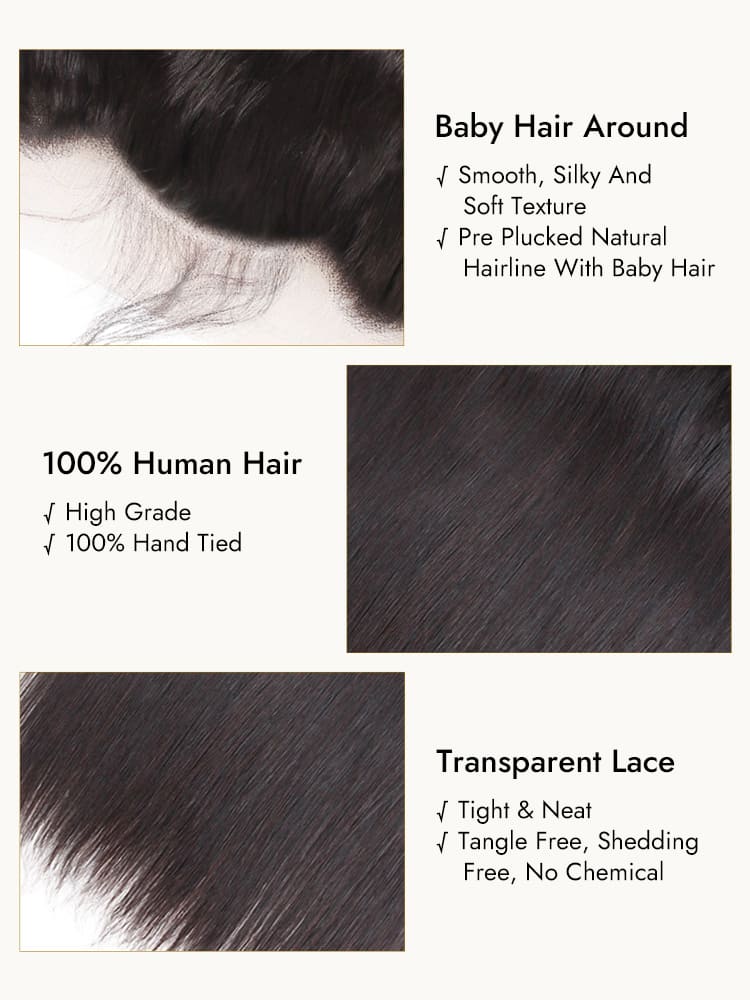 13x4 Human Hair Transparent Lace Frontal