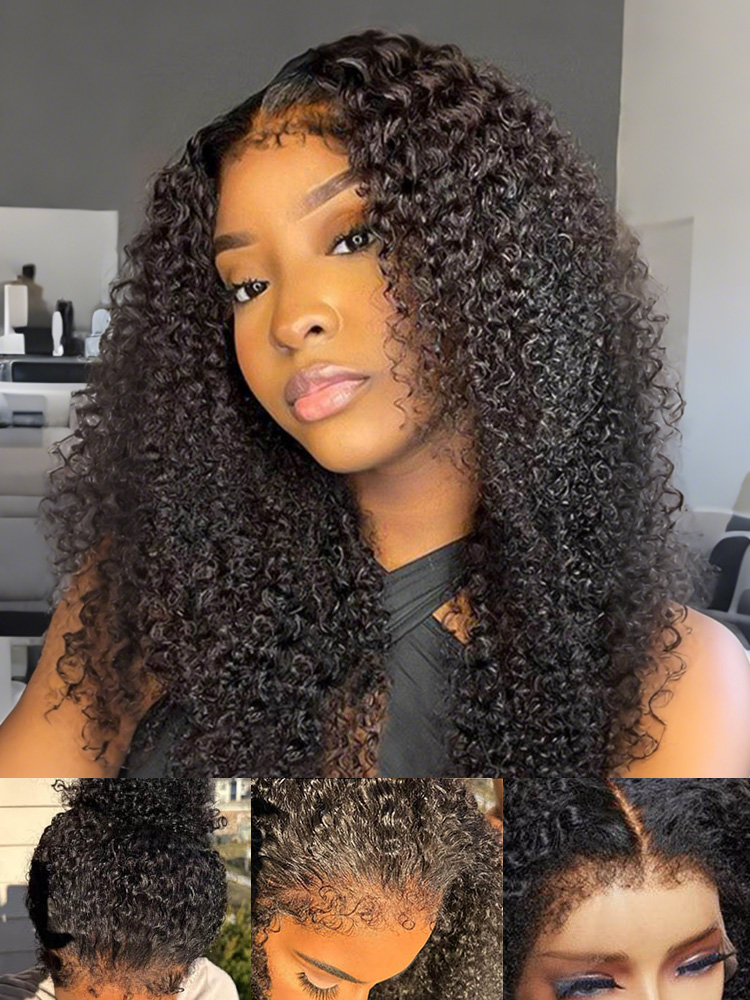 4C Hairline Curly 13x4 Lace Front Wigs