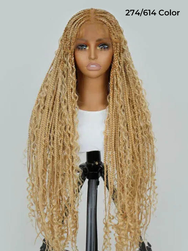 Colored synthetic Box Braided Wigs