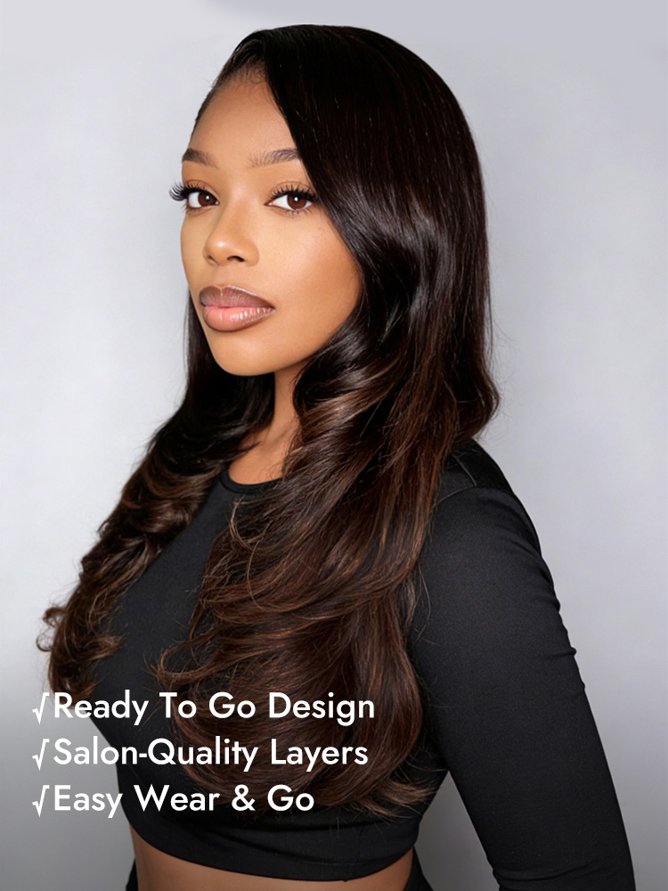 Ombre Layer Wavy Ready To Go Wig 