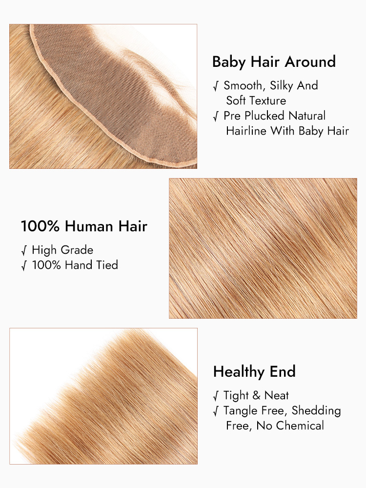 Honey Blonde Straight Lace Frontal