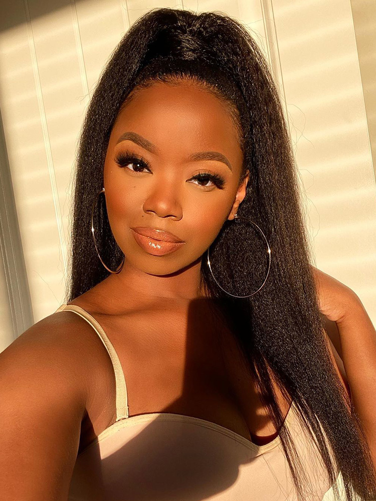 Kinky Straight Human Hair Ponytail